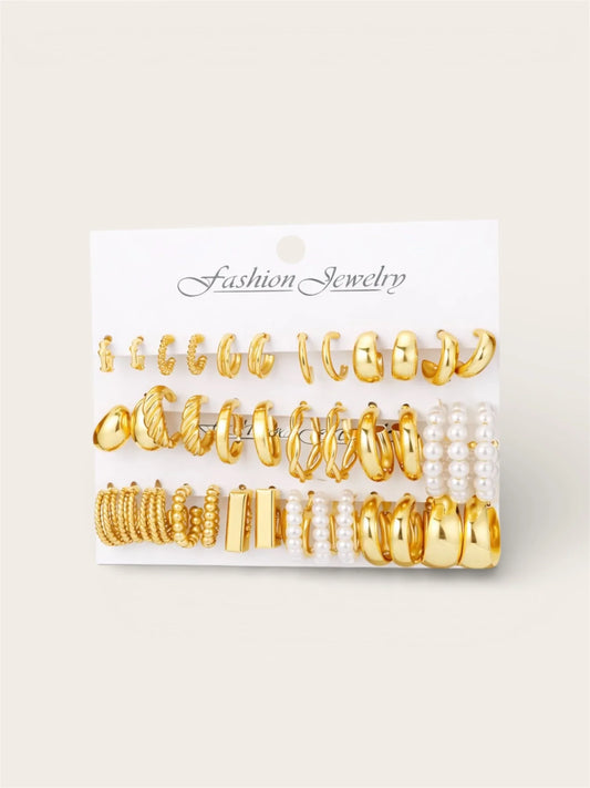 GOLD CHUNKY EARRING SET - MSGSTUDIO